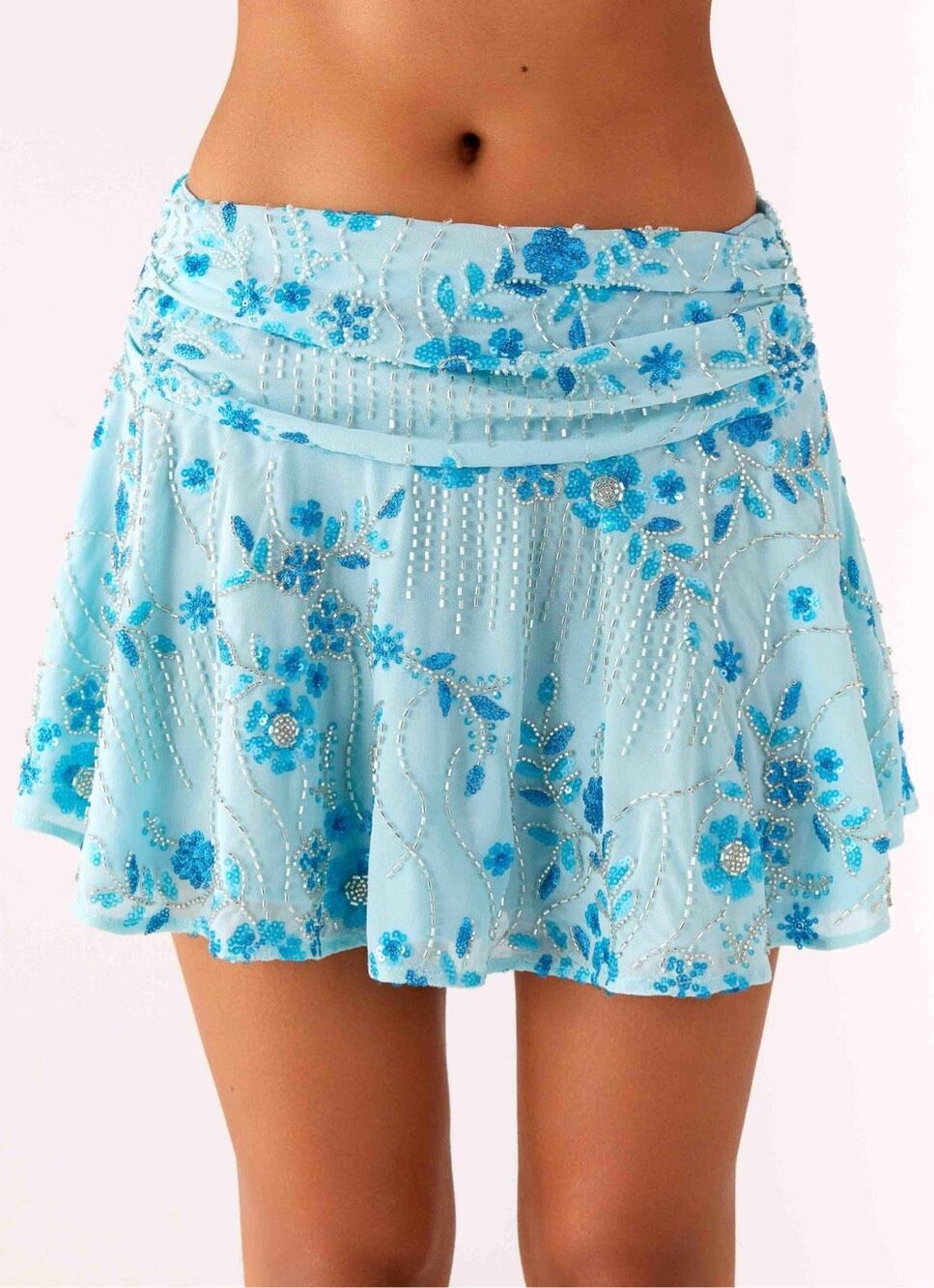 Peppermayo Delight Me Beaded Low Rise Mini Skirt Size XXS